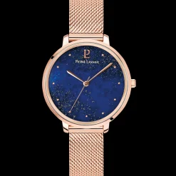Montre Femme ELARA Cadran Bleu Bracelet Acier milanais Doré-rose