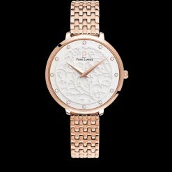 Montre Femme EOLIA Cadran Blanc Bracelet Acier Doré rose