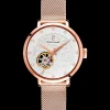 Montre Femme EOLIA Cadran Blanc Bracelet Acier milanais Doré rose