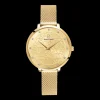 Montre Femme EOLIA Cadran Doré Bracelet Acier milanais Doré