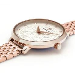 Montre Femme EOLIA Cadran Blanc Bracelet Acier Doré rose