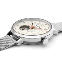 Montre Femme EOLIA Cadran Blanc Bracelet Acier Milanais Argenté