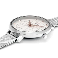 Montre Femme EOLIA Cadran Blanc Bracelet Acier milanais Argenté
