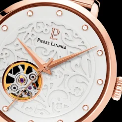 Montre Femme EOLIA Cadran Blanc Bracelet Acier milanais Doré rose