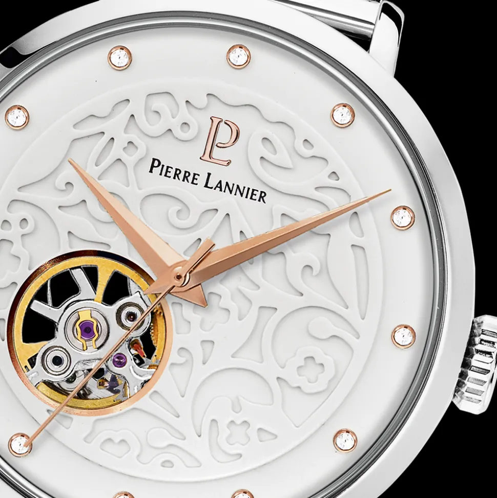 Montre Femme EOLIA Cadran Blanc Bracelet Acier Milanais Argenté