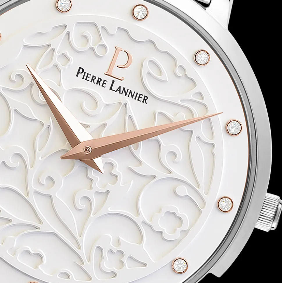 Montre Femme EOLIA Cadran Blanc Bracelet Acier milanais Argenté