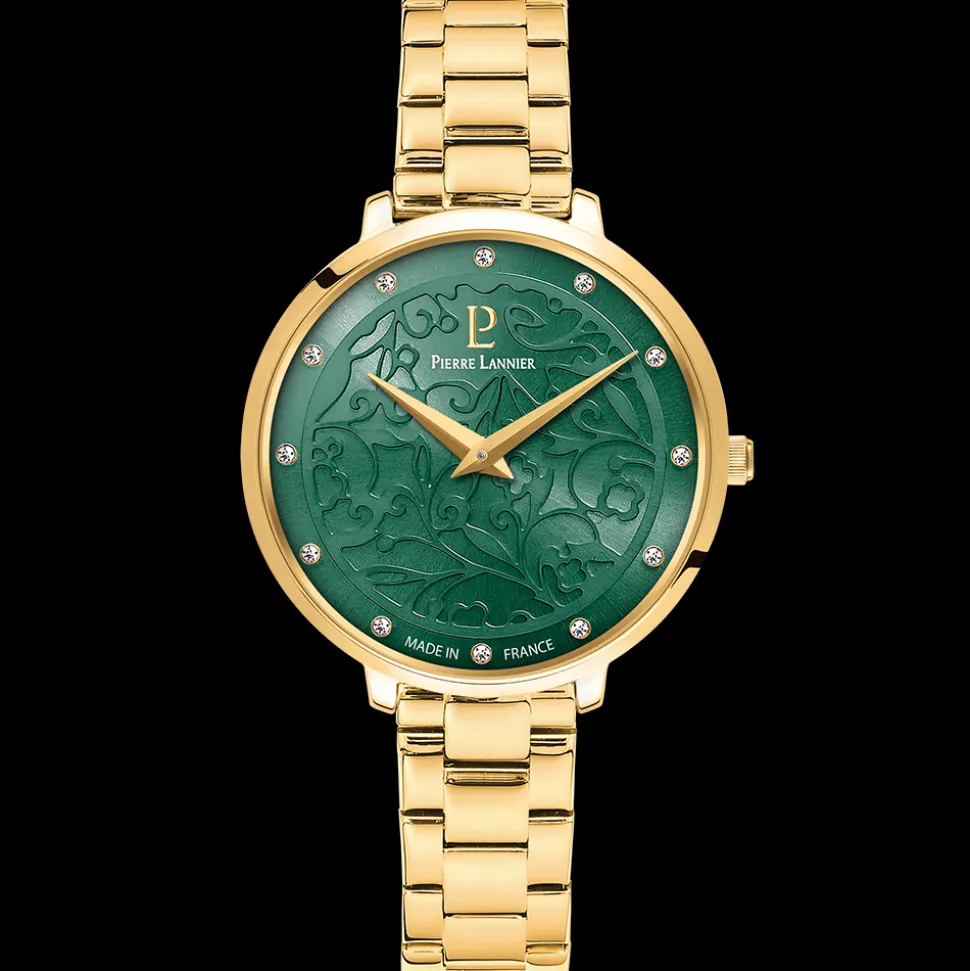 Montre Femme EOLIA Doré Cadran Vert Bracelet Acier Doré 12 MM