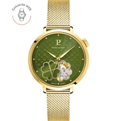 Montre Femme ESPERANCE Doré Cadran Vert Bracelet Acier milanais Doré 14 MM