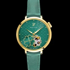 Montre Femme ESPERANCE Doré Cadran Vert Bracelet Cuir Vert 14 MM