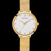 Montre Femme GRACE Cadran Blanc Bracelet Acier milanais Doré