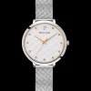 Montre Femme GRACE Cadran Blanc Bracelet Acier milanais Argenté