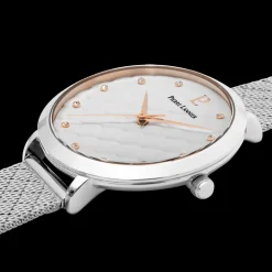 Montre Femme GRACE Cadran Blanc Bracelet Acier milanais Argenté