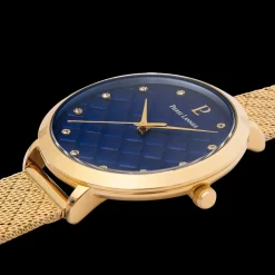 Montre Femme GRACE Cadran Bleu Bracelet Acier milanais Doré
