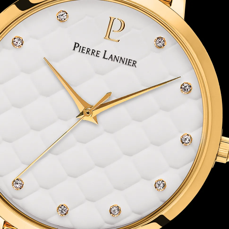 Montre Femme GRACE Cadran Blanc Bracelet Acier milanais Doré