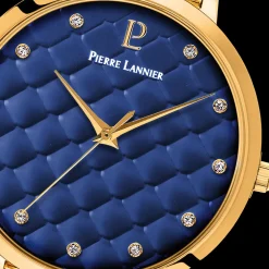 Montre Femme GRACE Cadran Bleu Bracelet Acier milanais Doré