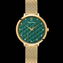 Montre Femme GRACE Doré Cadran Vert Bracelet Acier milanais Doré 14 MM