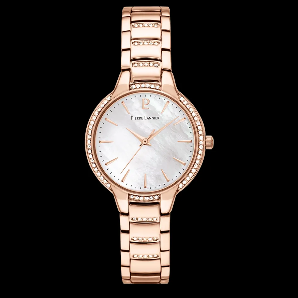 Montre Femme JOY Cadran Blanc Bracelet Acier Doré rose