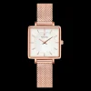 Montre Femme LECARÉ Cadran Blanc Bracelet Acier milanais Doré rose