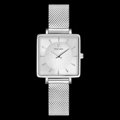 Montre Femme LECARÉ Cadran Argenté Bracelet Acier milanais Argenté
