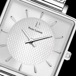Montre Femme LECARÉ Cadran Argenté Bracelet Acier milanais Argenté