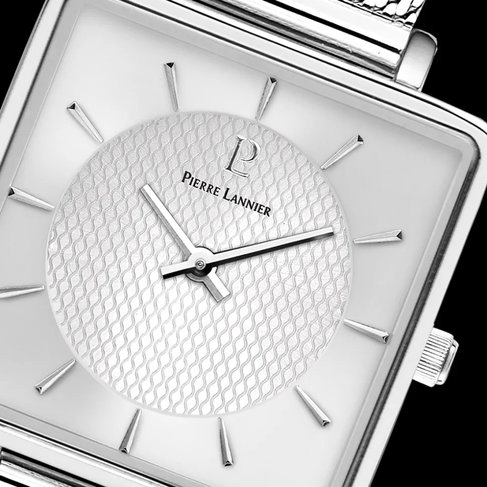 Montre Femme LECARÉ Cadran Argenté Bracelet Acier milanais Argenté