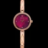 Montre Femme LEIA Cadran Framboise Bracelet Acier Doré- rose