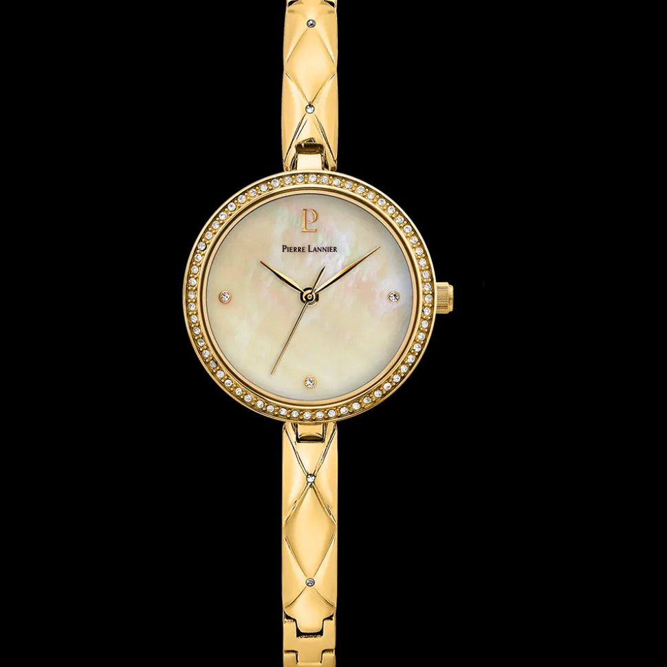 Montre Femme LEIA Cadran Blanc Bracelet Acier Doré