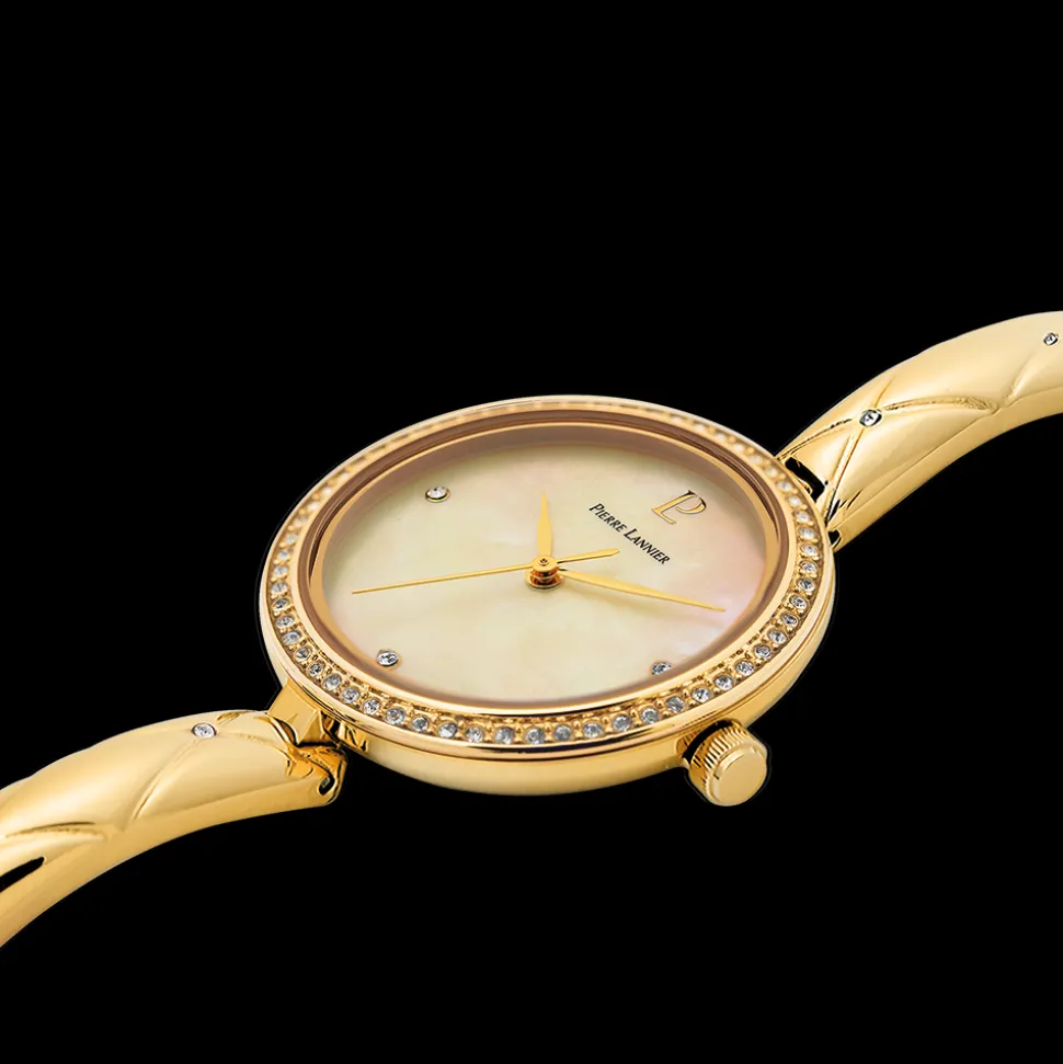 Montre Femme LEIA Cadran Blanc Bracelet Acier Doré