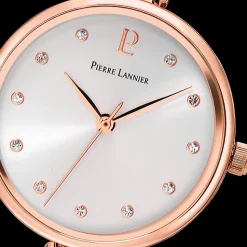 Montre Femme LEIA Cadran Argenté Bracelet Acier Doré-rose
