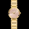 Montre Femme LIGNE PURE Cadran Rose Bracelet Acier Doré