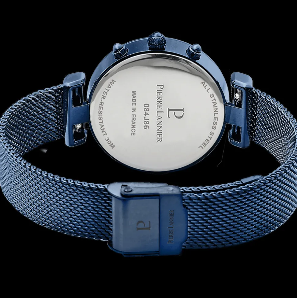 Montre Femme LUTECIA Cadran Bleu Bracelet Acier milanais Bleu