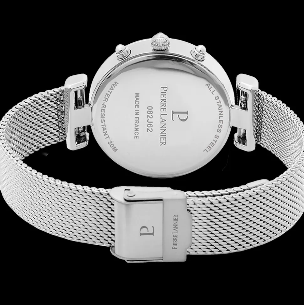 Montre Femme LUTECIA Cadran Argenté Bracelet Acier milanais Argenté