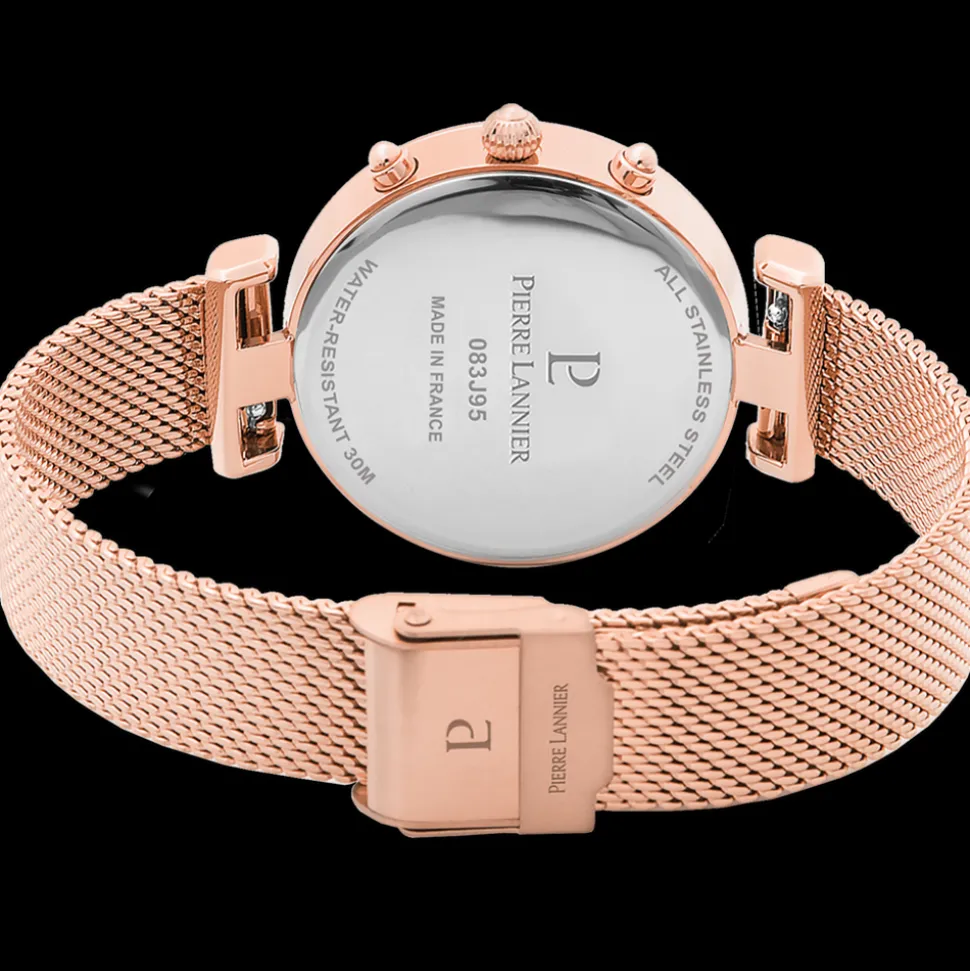 Montre Femme LUTECIA Cadran Doré rose Bracelet Acier milanais Doré-rose