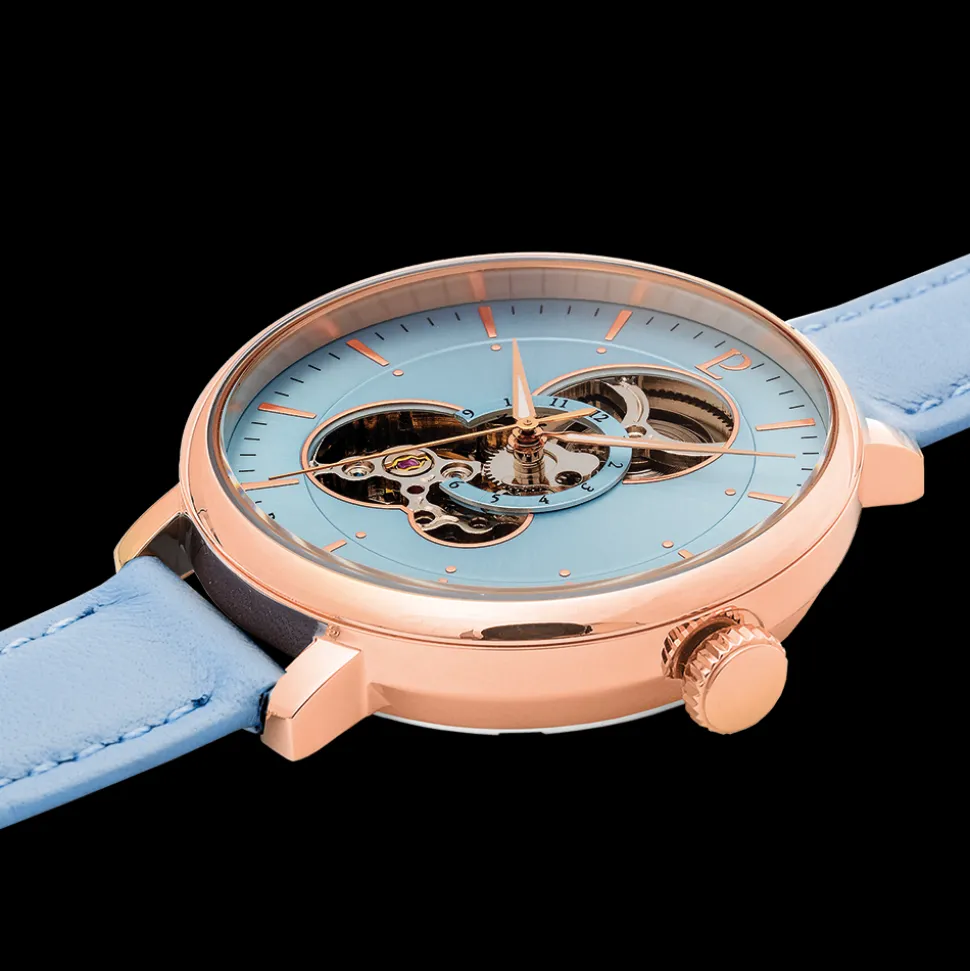 Montre Femme MELODIE Cadran Bleu Bracelet Cuir Bleu