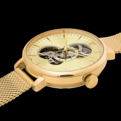 Montre Femme MELODIE Cadran Doré Bracelet Acier milanais Doré