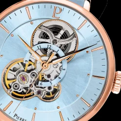 Montre Femme MELODIE Cadran Bleu Bracelet Cuir Bleu
