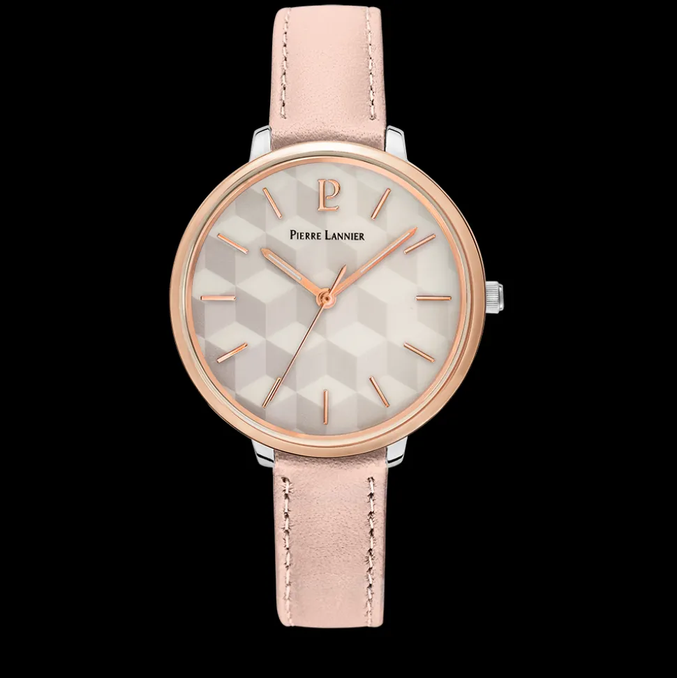Montre Femme MIRAGE Cadran Blanc Bracelet Cuir Rose