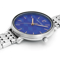 Montre Femme MIRAGE Cadran Bleu Bracelet Acier Argenté