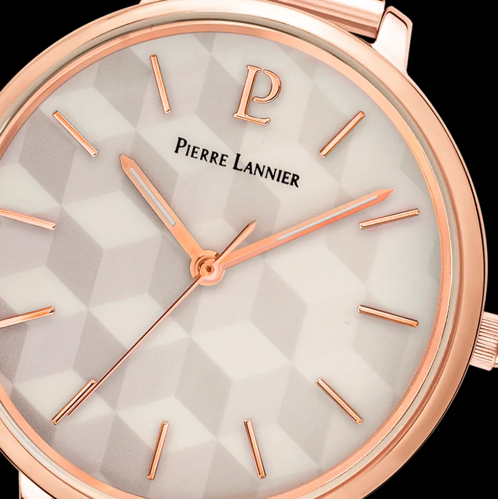 Montre Femme MIRAGE Cadran Blanc Bracelet Acier Milanais Doré-rose