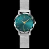 Montre Femme MULTIPLES Argenté Cadran Vert Bracelet Acier milanais Argenté 14 MM