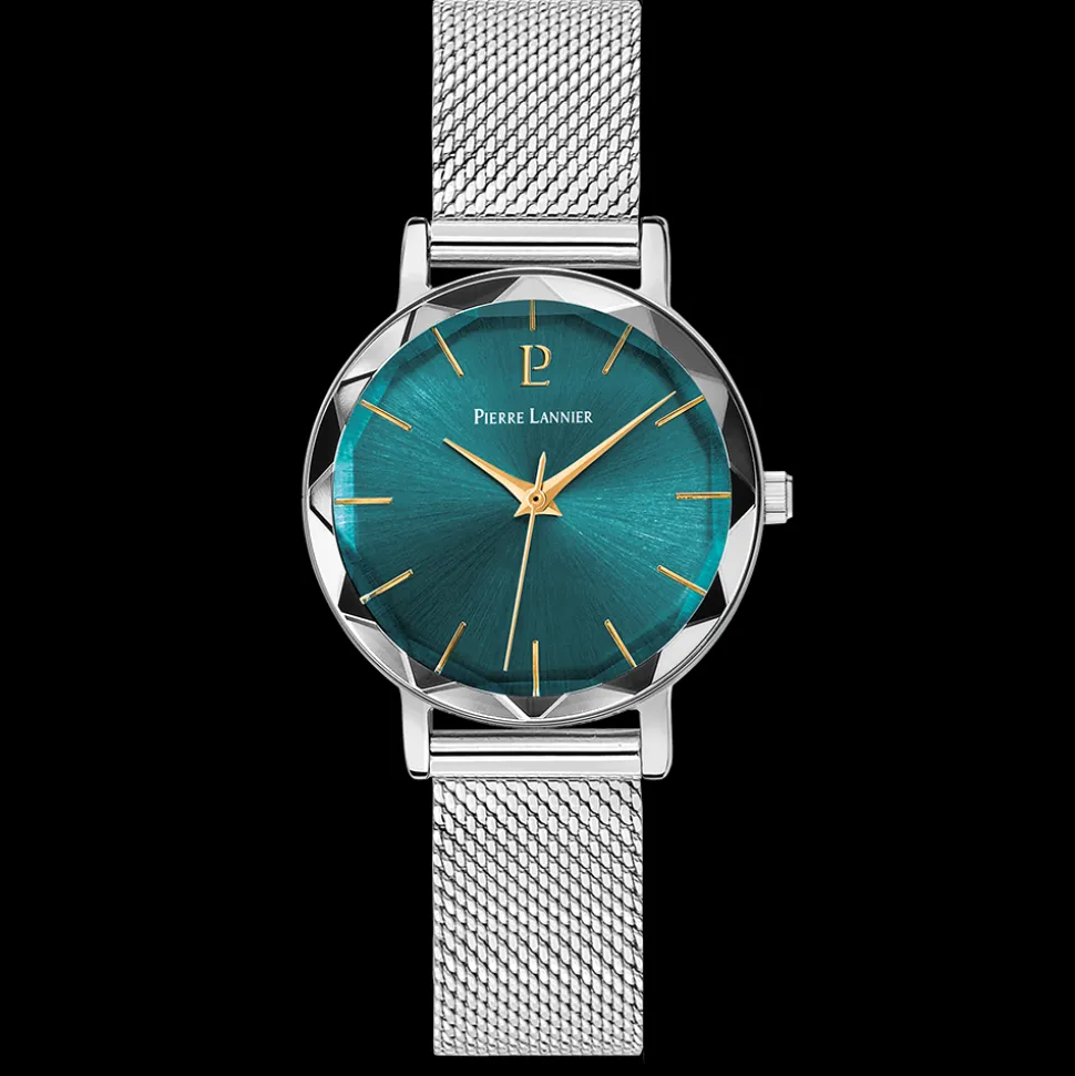 Montre Femme MULTIPLES Argenté Cadran Vert Bracelet Acier milanais Argenté 14 MM