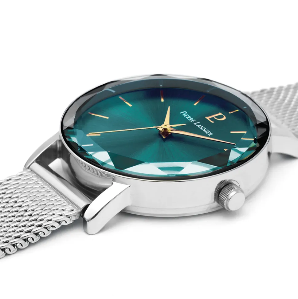 Montre Femme MULTIPLES Argenté Cadran Vert Bracelet Acier milanais Argenté 14 MM