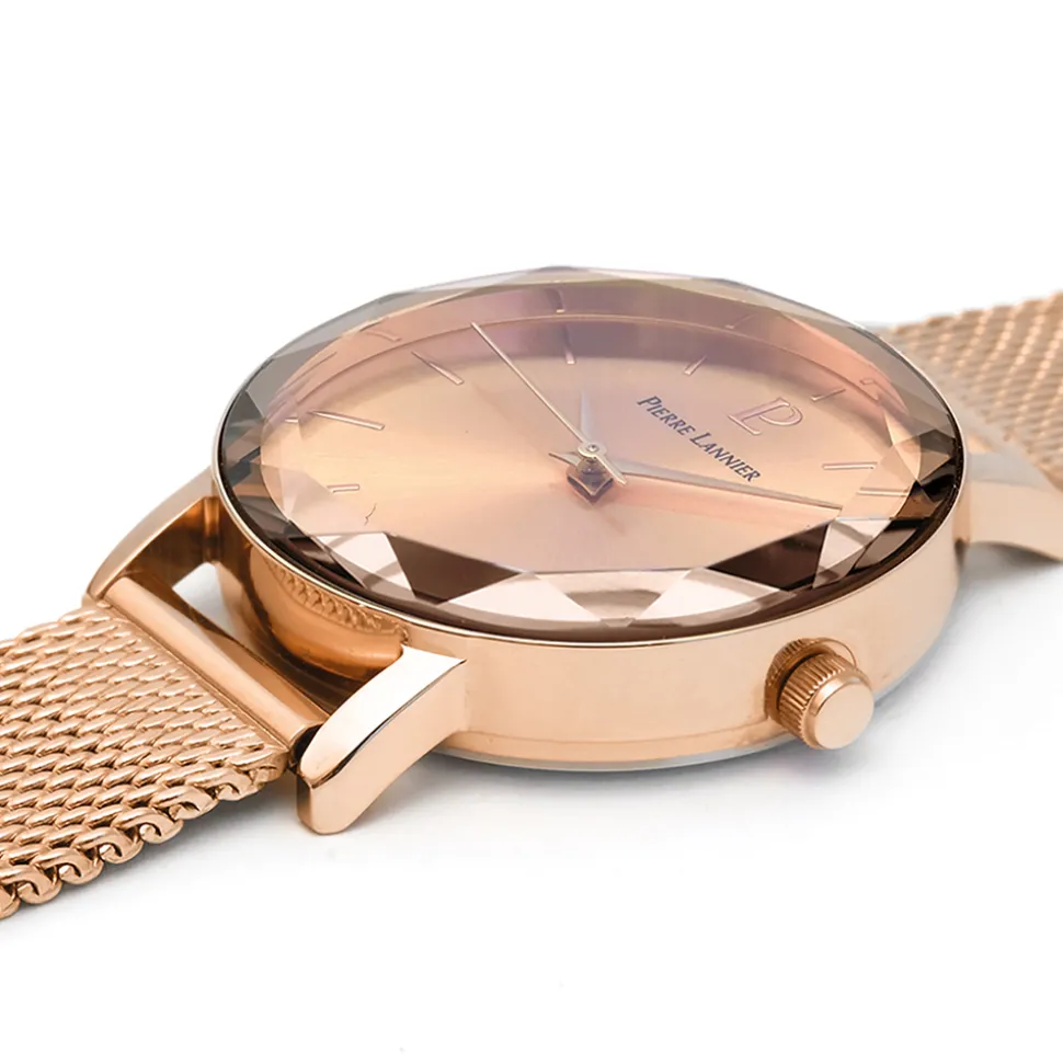 Montre Femme MULTIPLES Cadran Doré rose Bracelet Acier milanais Doré rose