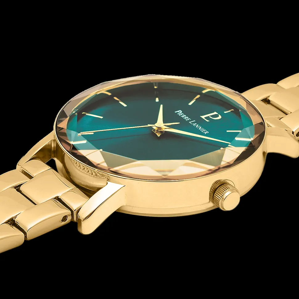 Montre Femme MULTIPLES Cadran Vert Bracelet Acier Doré