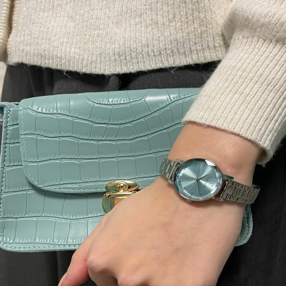 Montre Femme MULTIPLES Cadran Bleu Bracelet Acier Argenté