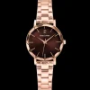 Montre Femme MULTIPLES Doré-rose Cadran Chocolat Bracelet Acier Doré-rose 14 MM