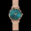 Montre Femme MULTIPLES Doré-rose Cadran Vert Bracelet Acier milanais Doré-rose 14 MM
