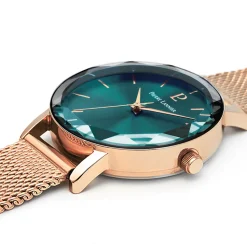Montre Femme MULTIPLES Doré-rose Cadran Vert Bracelet Acier milanais Doré-rose 14 MM