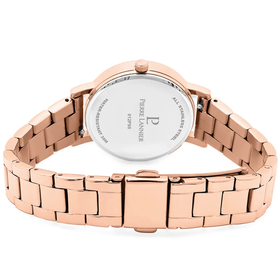 Montre Femme MULTIPLES Doré-rose Cadran Chocolat Bracelet Acier Doré-rose 14 MM