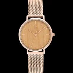 Montre Femme NATURE Cadran Beige Bracelet Acier milanais Doré rose